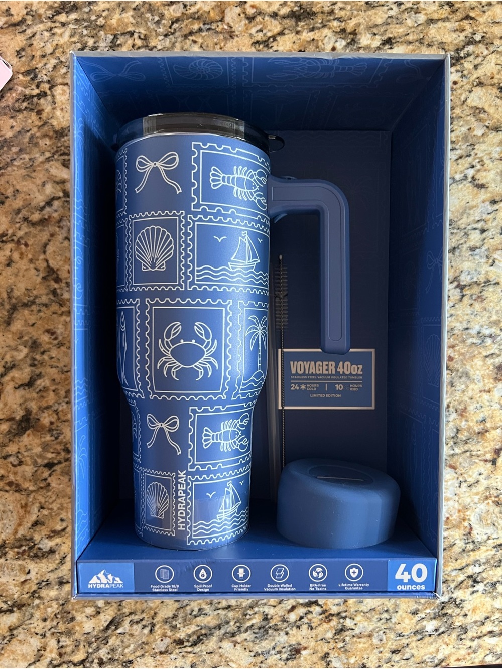 Hydrapeak Voyager 40oz Insulated Tumbler - Blue